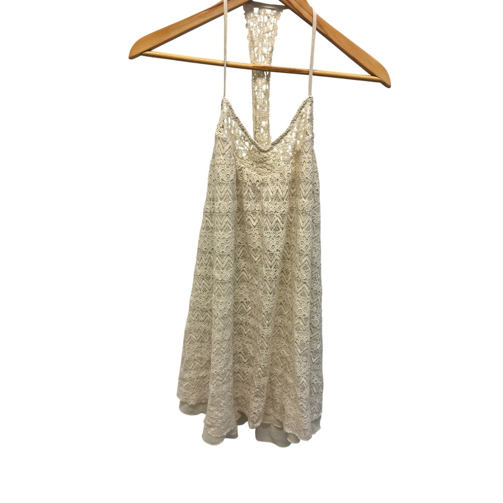 *clearance* Abercrombie Fitch Crochet Lace Halter Dress Beige Size Small